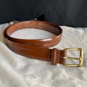 Nordstrom Brown Leather Dress Belt - Men's Size 36- Brass Buckle